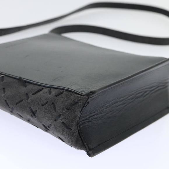 BURBERRY Shoulder Bag Leather Suede Black Auth bs7703 - Picture 14 of 16